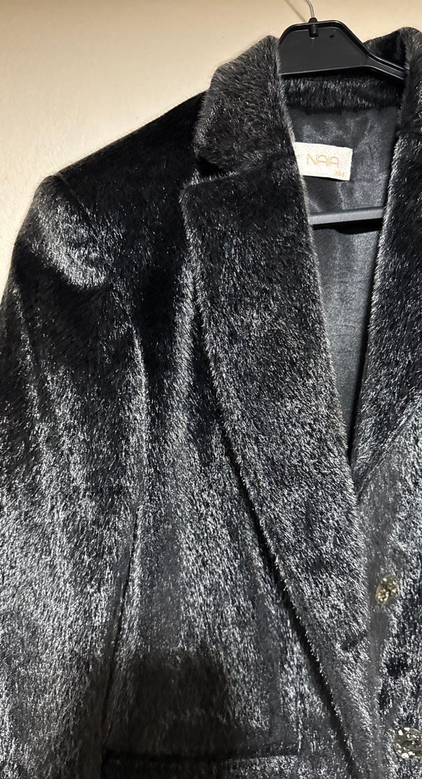 Kürklü Siyah Kadın Süet Ceket - Görsel 3