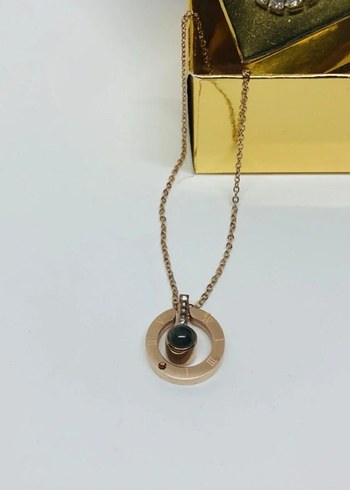 Diğer 100 Dilde Seni Seviyorum Altın Renk Zincir Detaylı Mini Kolye