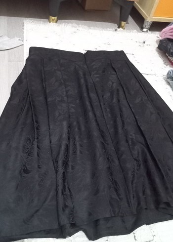 44 Beden siyah Renk Siyah Pilili Midi Kadın Etek