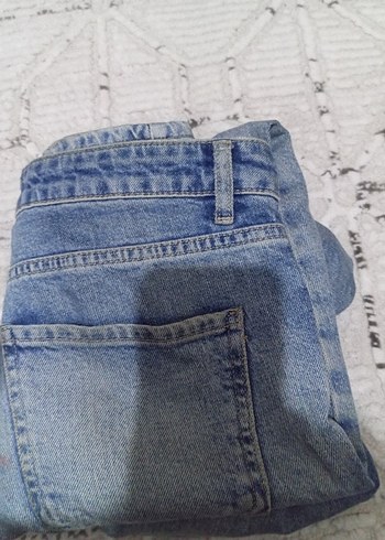 40 Beden Düğmeli Mavi Denim Kadın Jean