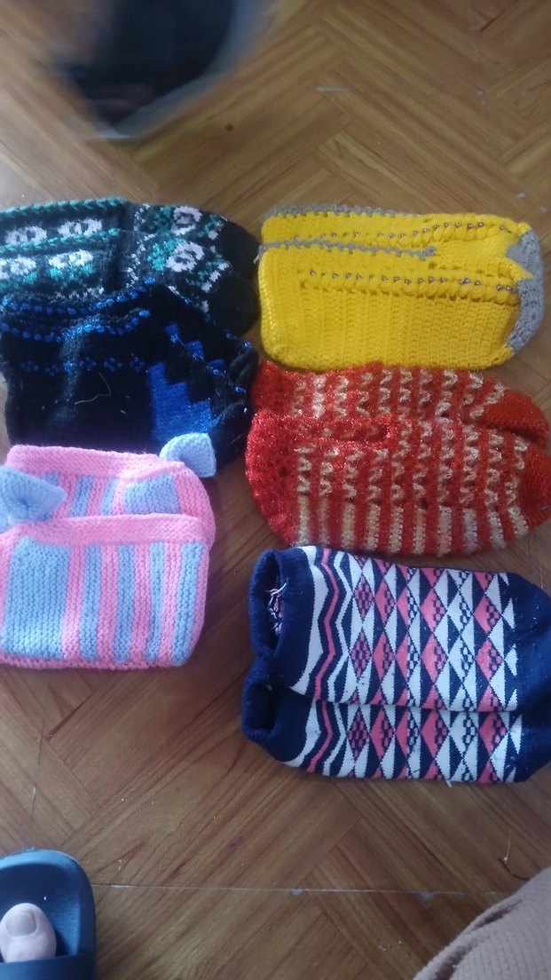 Renkli Örgü patik corap - Görsel 4