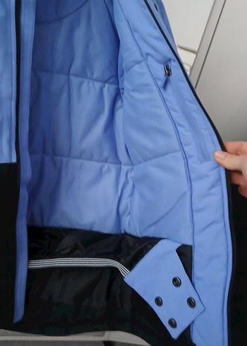 Mavi Kapüşonlu Fermuarlı Erkek Mont kayak mont - Görsel 6