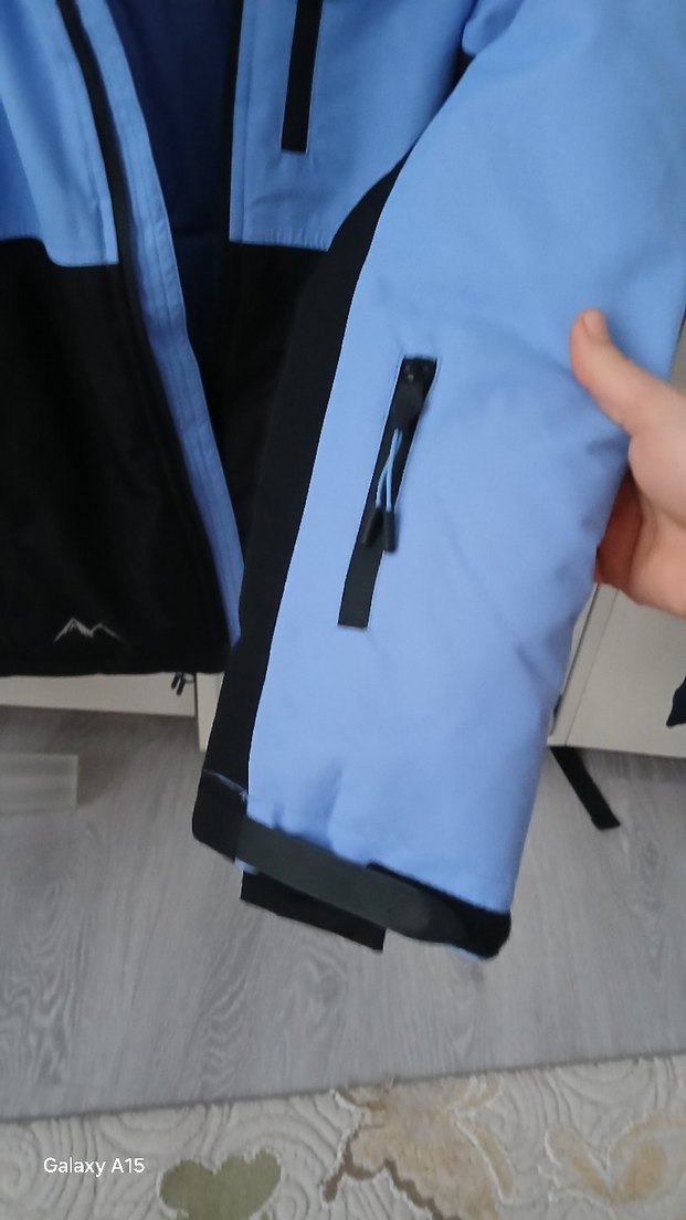 Mavi Kapüşonlu Fermuarlı Erkek Mont kayak mont - Görsel 3