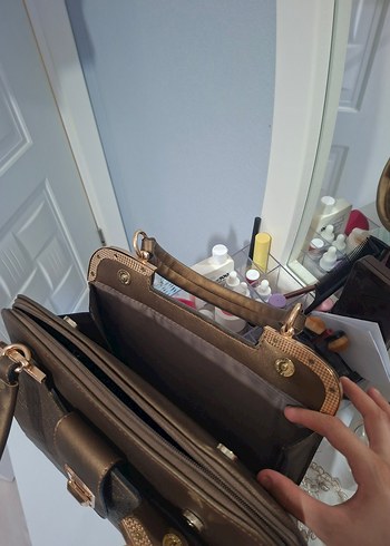 Klasik Şıklık Kahverengi Deri Kadın Çanta - Görsel 5