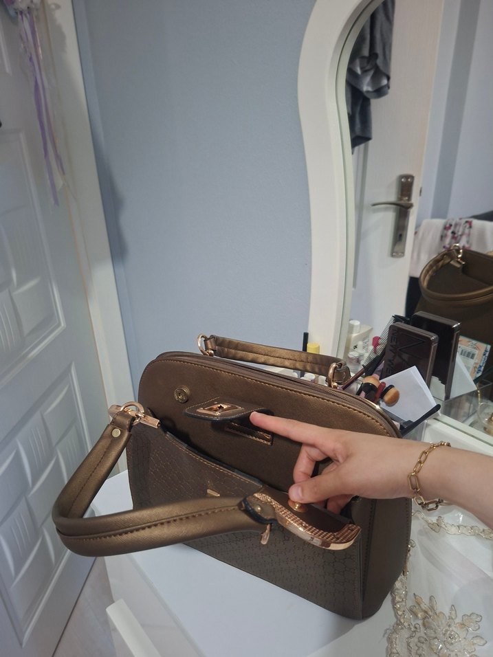 Klasik Şıklık Kahverengi Deri Kadın Çanta - Görsel 3