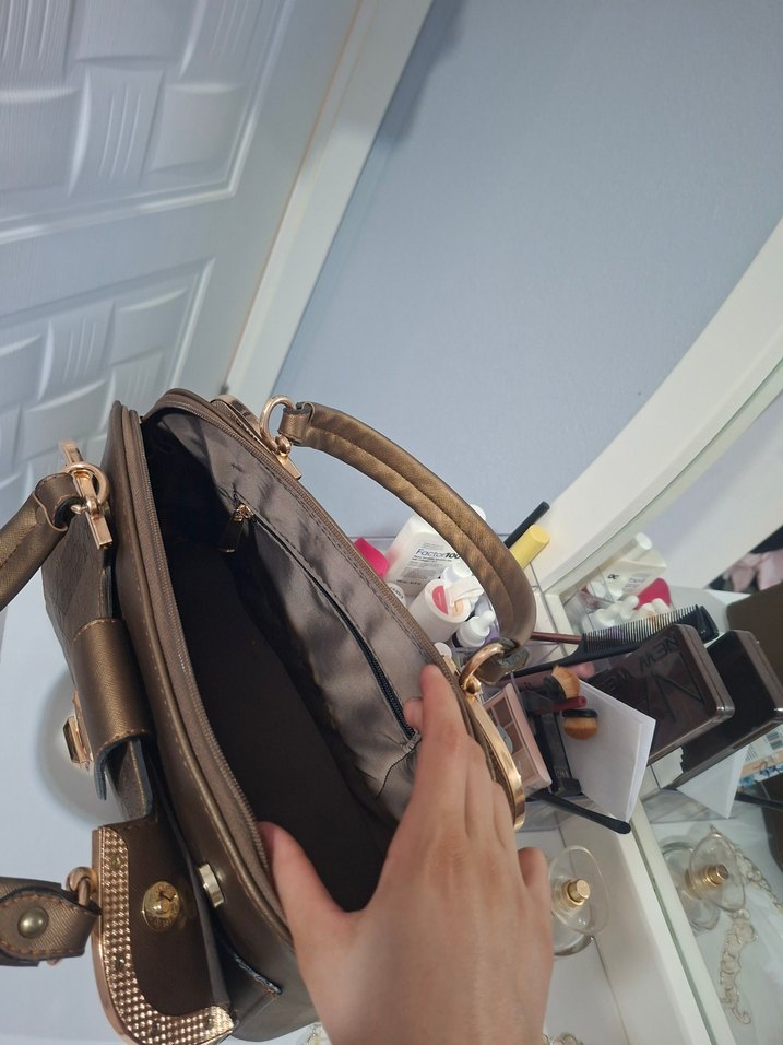 Klasik Şıklık Kahverengi Deri Kadın Çanta - Görsel 4