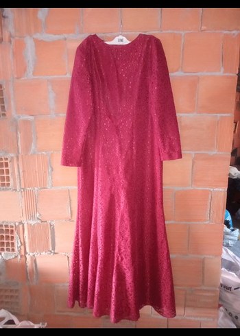 Bordo Uzun Kollu Salaş Kadın Elbise - Görsel 2