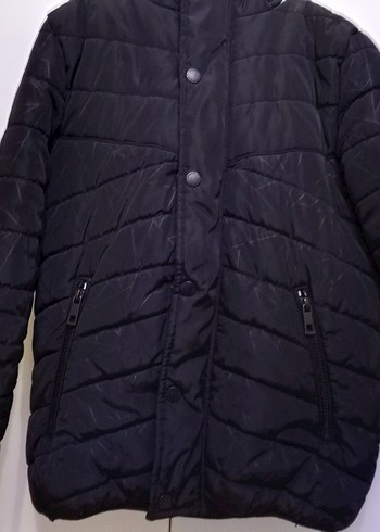 Düğmeli Siyah Kadın Kışlık Mont - Görsel 2