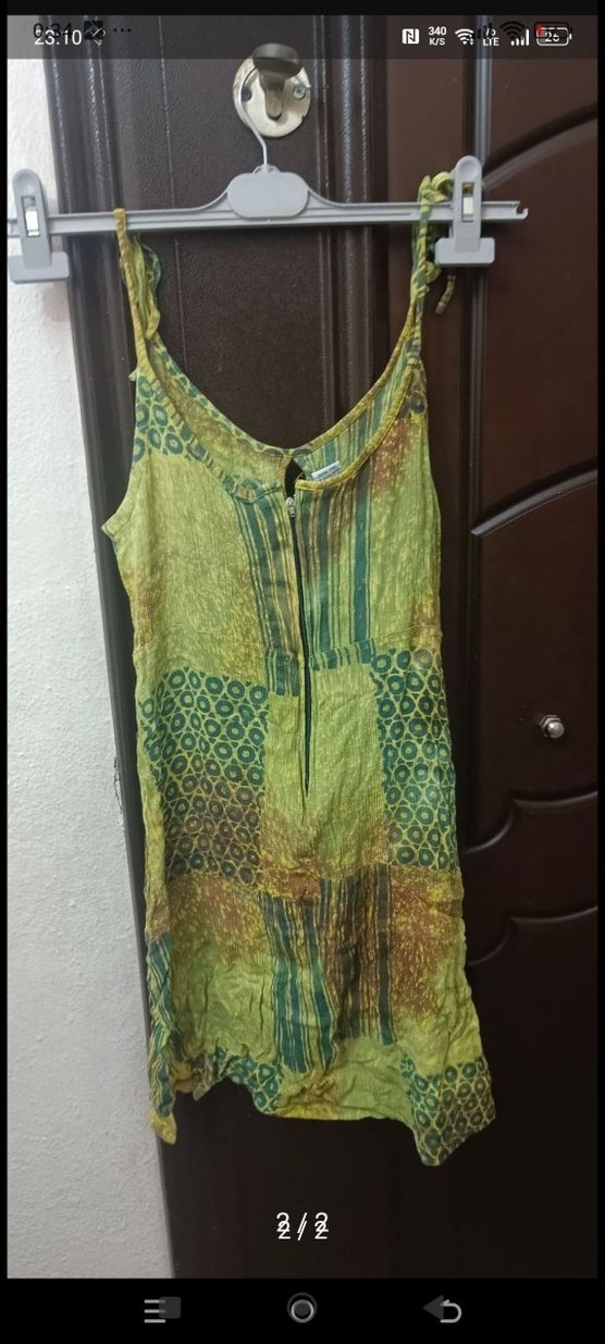 Kadın Haki Bohem Düğmeli Uzun Askılı Tunik - Görsel 3