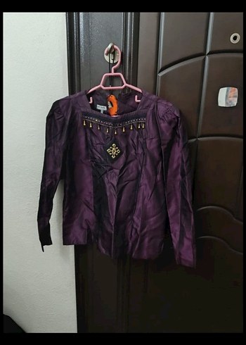 Bohem Mor İşlemeli Uzun Kollu Bluz - Görsel 2