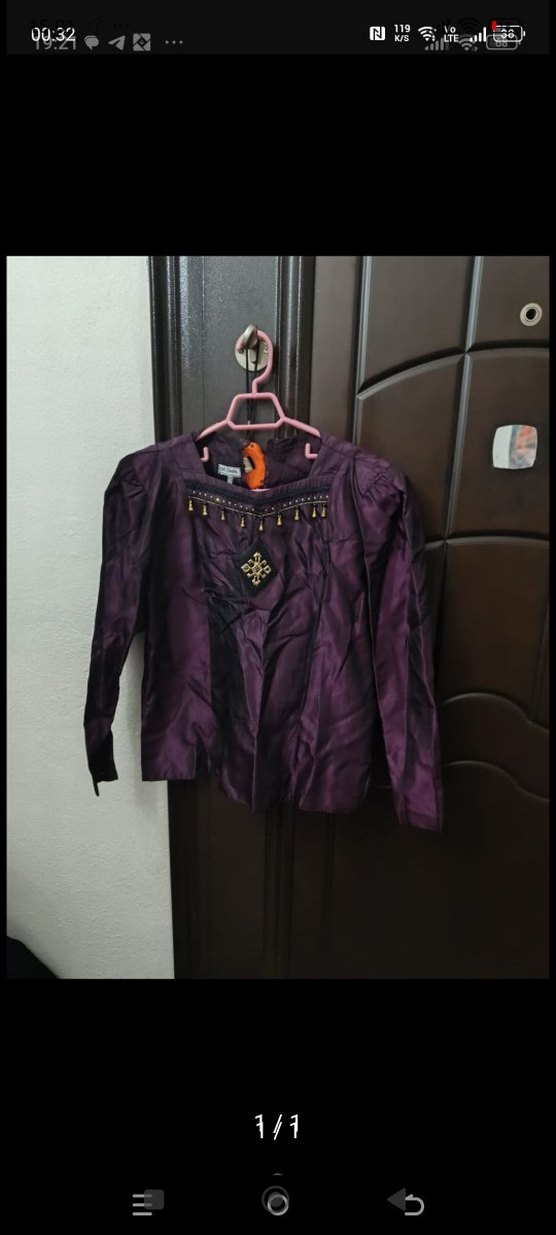 Bohem Mor İşlemeli Uzun Kollu Bluz - Görsel 2