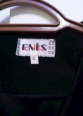 Düğmeli Siyah Uzun Kadın Blazer kadıfe - Görsel 2