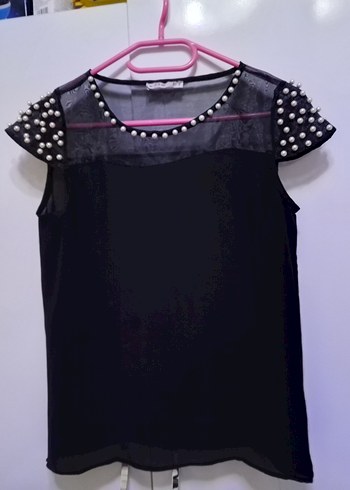 Zincir Detaylı Siyah Gotik Bluz - Görsel 2