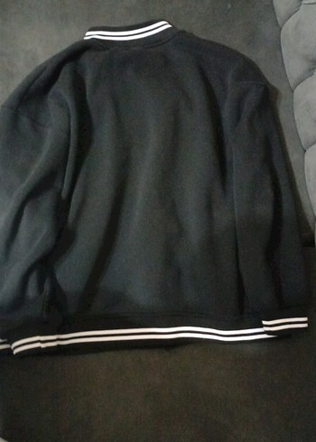 Siyah Erkek Spor Düğmeli Sweatshirt - Görsel 2