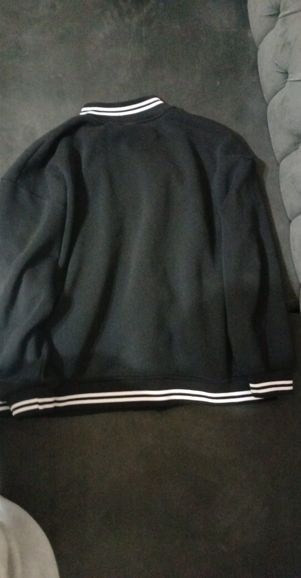 Siyah Erkek Spor Düğmeli Sweatshirt - Görsel 2