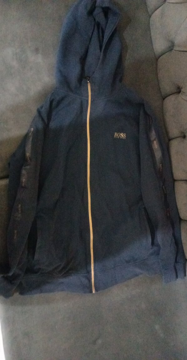 Erkek Mavi Fermuarlı Yüksek Yaka Sweatshirt - Görsel 3