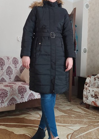 Siyah Kadın şişme Mont - Görsel 4