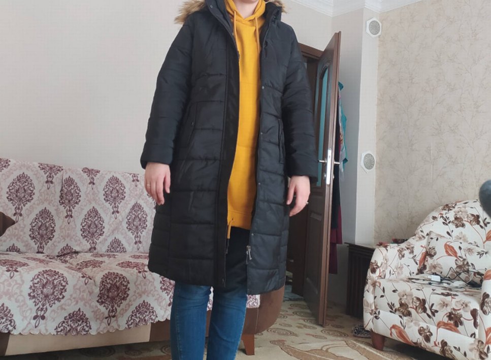 Siyah Kadın şişme Mont - Görsel 3