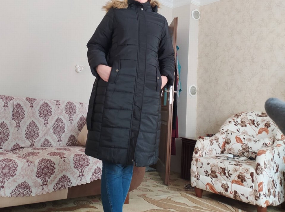 Siyah Kadın şişme Mont - Görsel 2