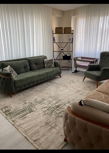 Haki ve vizon renk Koltuk Örtüsü - Görsel 3