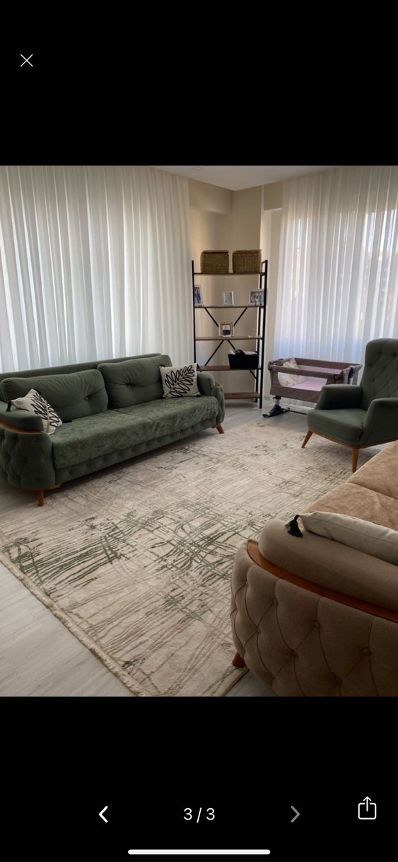 Haki ve vizon renk Koltuk Örtüsü - Görsel 3