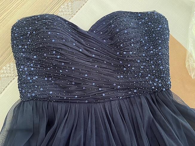 Lacivert gece elbisesi 38 beden - Görsel 6