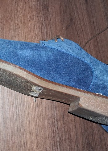 Mavi Süet Kadın Klasik Ayakkabı - Görsel 3