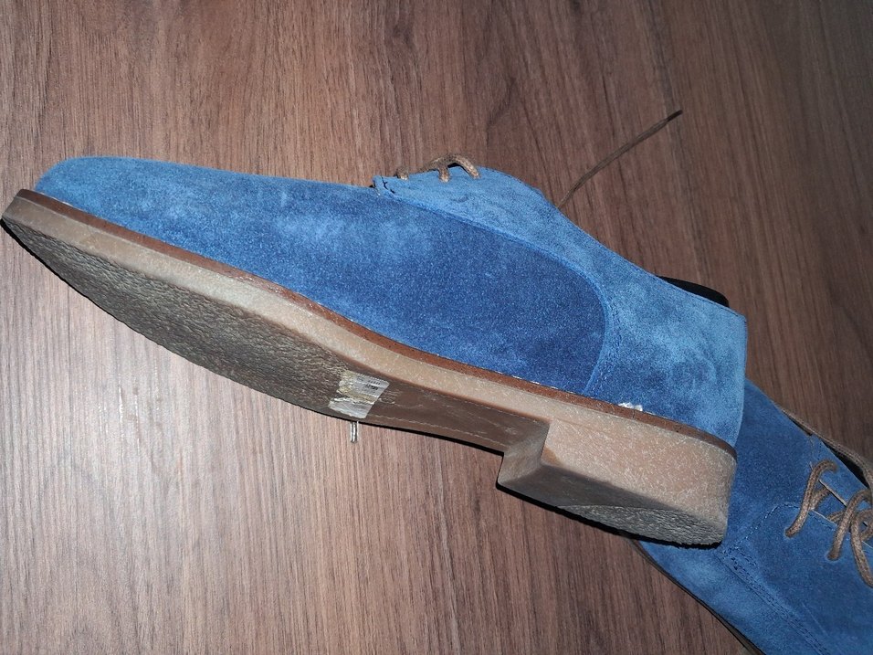 Mavi Süet Kadın Klasik Ayakkabı - Görsel 3