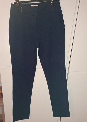 Kadın Lacivert Kemerli Kumaş Pantolon 40 beden - Görsel 2