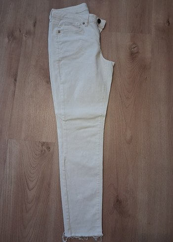 Beyaz Kadın Pamuklu Normal Kesim Jean - Görsel 3