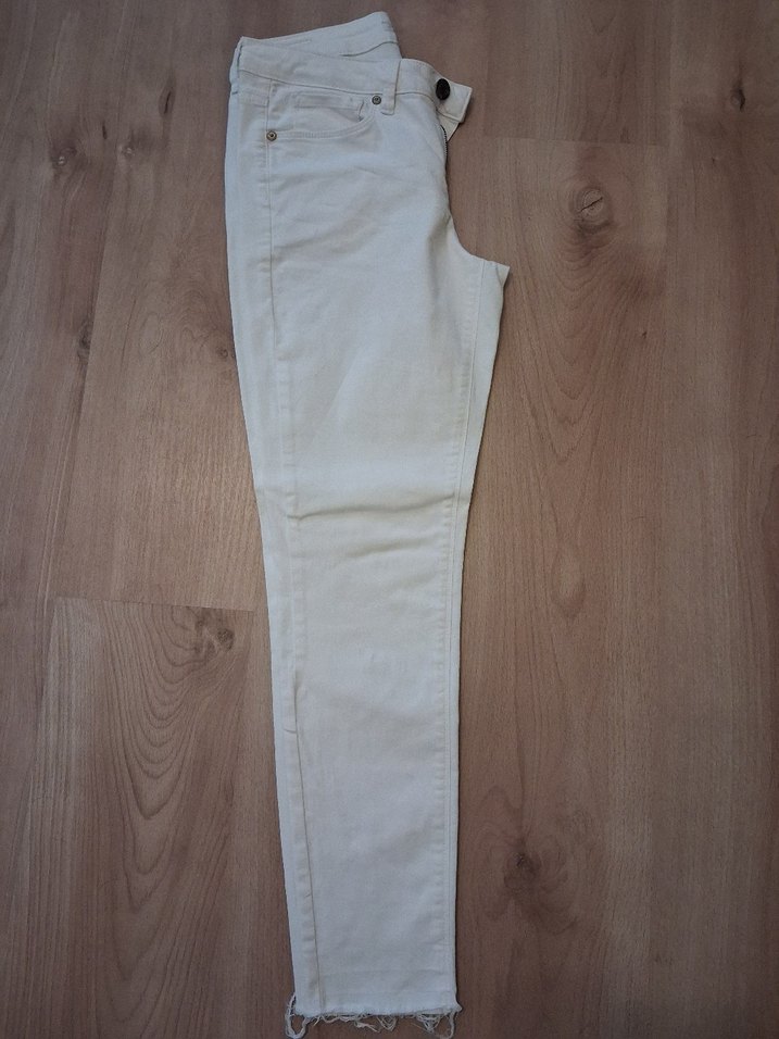 Beyaz Kadın Pamuklu Normal Kesim Jean - Görsel 3