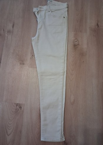 Bej Kadın Pamuk Kumaş Pantolon - Görsel 3