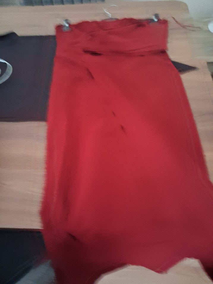 Bordo Uzun Drapeli Straplez Kadın Kalem Elbise - Görsel 4