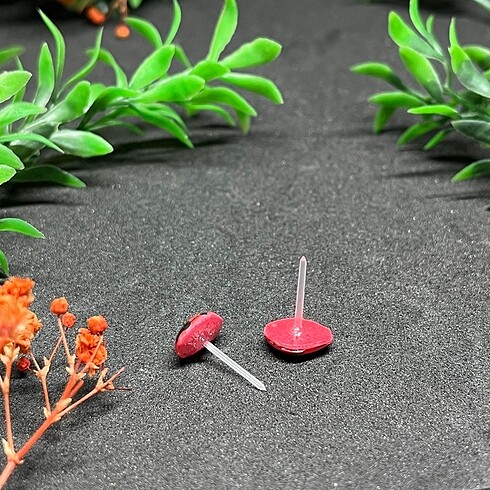 Beden kırmızı Renk Uğur böceği stud küpe hipoalerjenik