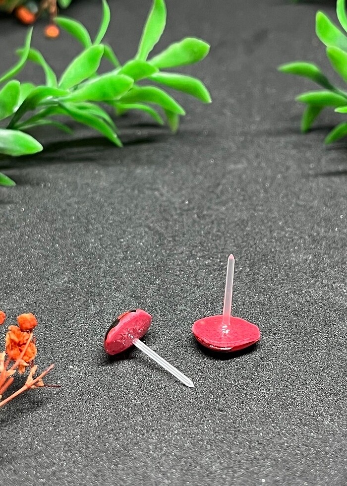 Uğur böceği stud küpe hipoalerjenik - Görsel 4