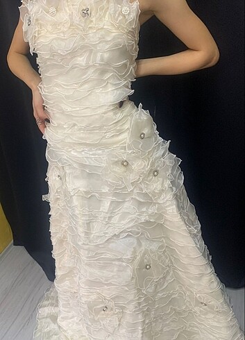 Beyaz gelinlik abiye modeli