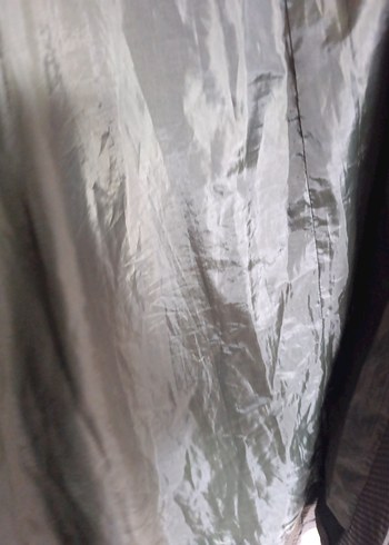 Düğmeli haki yeşili Kareli Kadın Uzun Kaban - Görsel 3