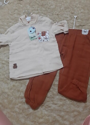3 Yaş Beden Damla bebe keten takım
