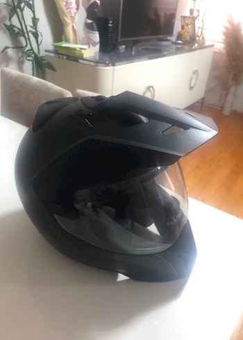 Siyah Minimalist Biker Kask - Görsel 3