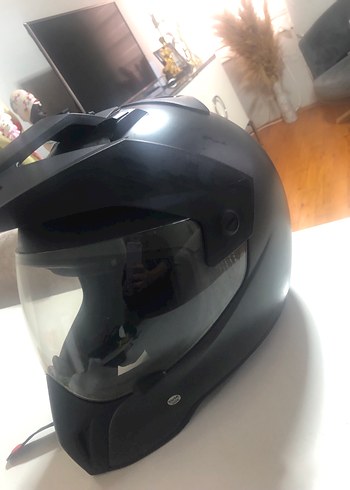 Siyah Minimalist Biker Kask - Görsel 6