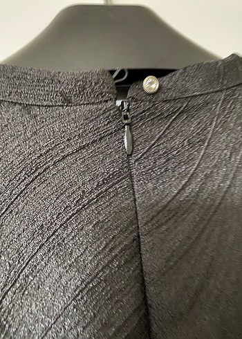 Düz Kesim Siyah Düğün Nişan Elbisesi Nakışlı - Görsel 4