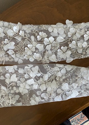 Dantelli Straplez Bej Uzun Abiye Elbise - Görsel 6