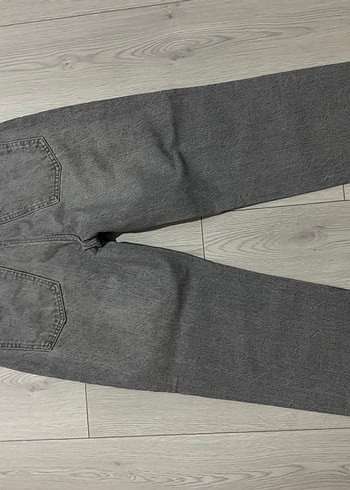 ZARA Düğmeli Gri Kadın Denim Pantolon mom jean - Görsel 2