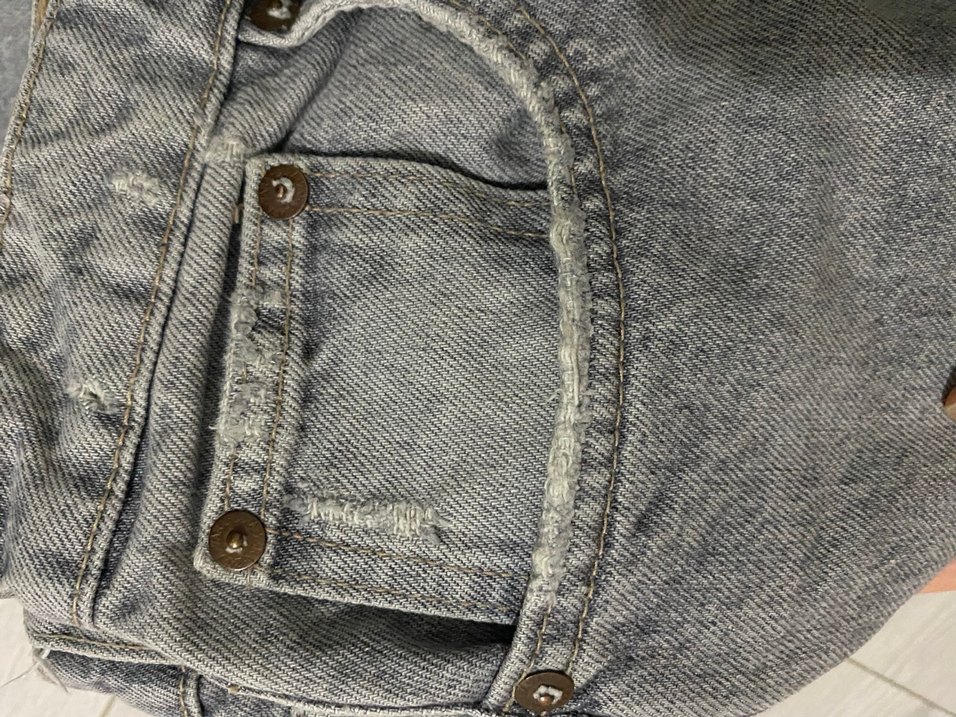 ZARA Düğmeli Gri Kadın Denim Pantolon mom jean - Görsel 5