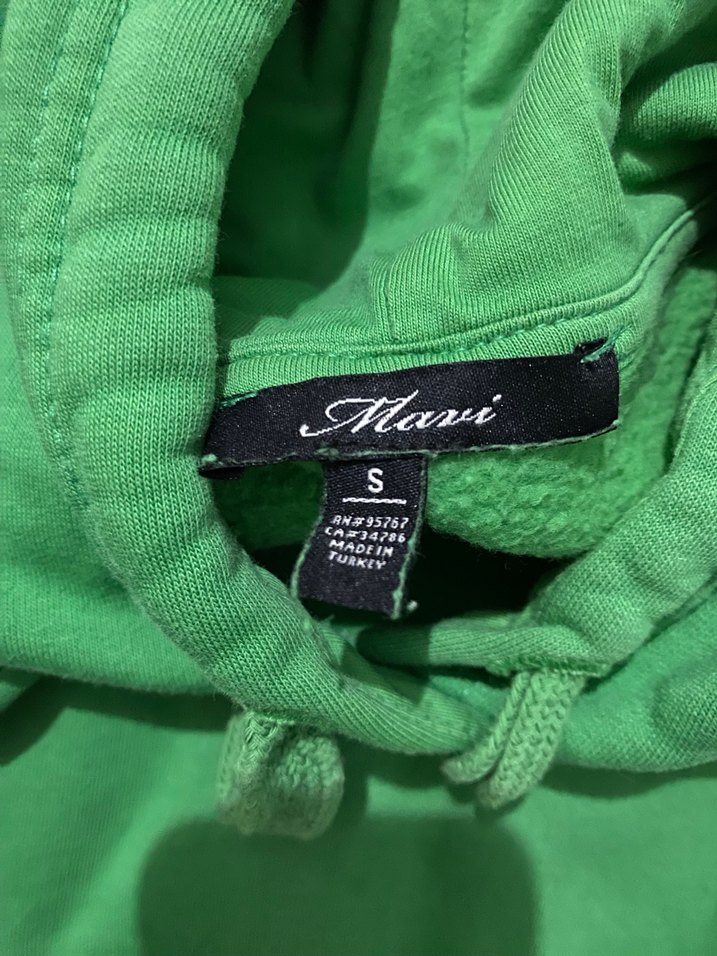 Yeşil Kapüşonlu  Oversize Kadın Sweatshirt MAVİ - Görsel 3