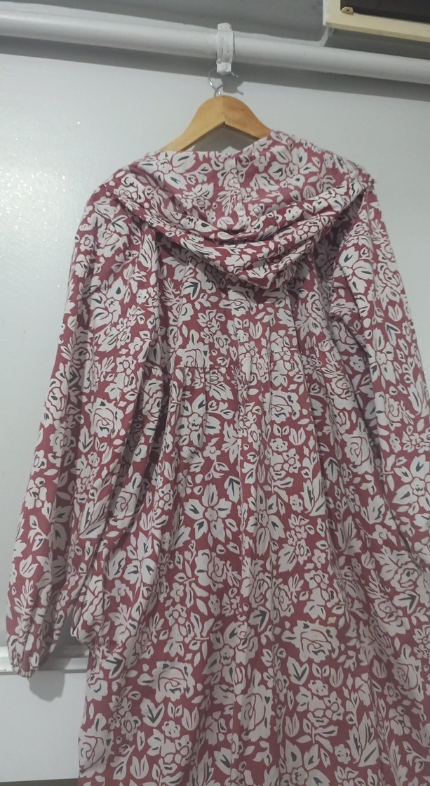 tesettür elbise Bordo Bohem Uzun Kollu Desenli Kadın Elbise - Görsel 3