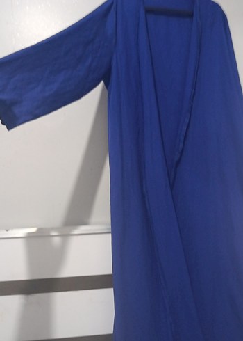 tesettür elbise Uzun Mavi Kadın Robe - Görsel 2