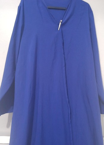 tesettür elbise Uzun Mavi Kadın Robe - Görsel 4