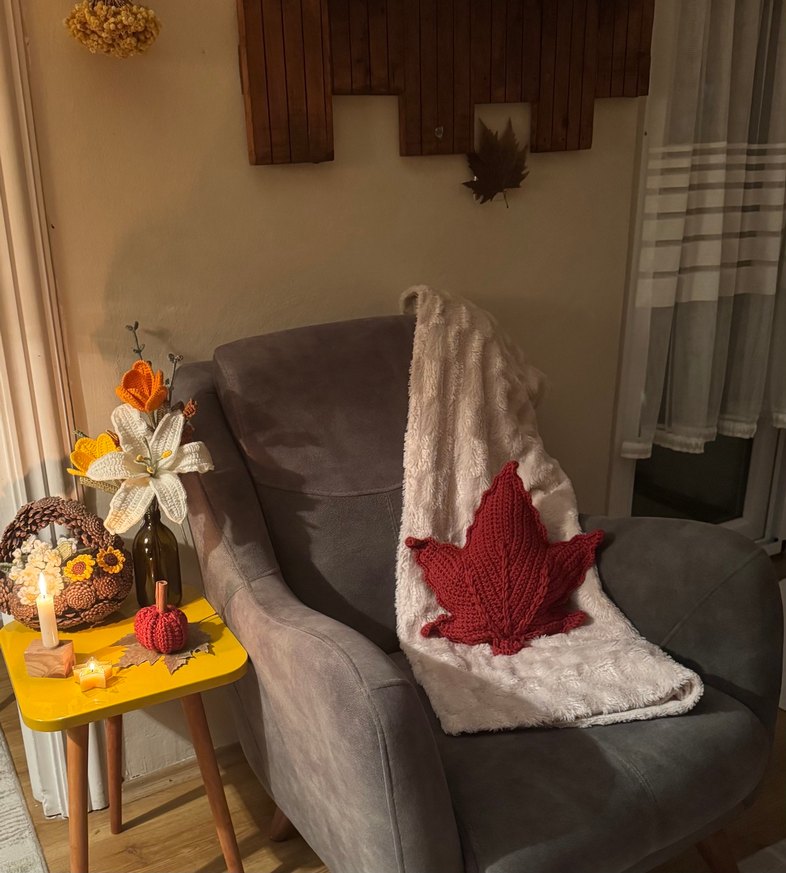 Yaprak yastık (kiremit rengi) - Görsel 2