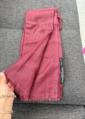 Ipekevi bordo simli Şal - Görsel 3